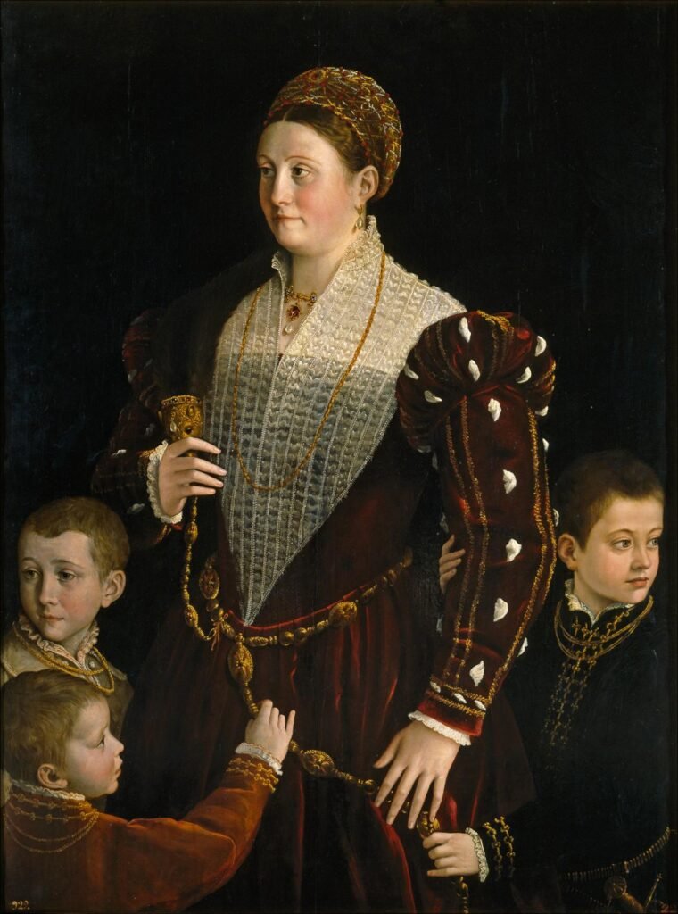 Camilla Gonzaga, condesa de San Segundo, y sus hijos