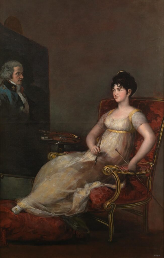 María Tomasa de Palafox y Portocarrero, marquesa de Villafranca, pintando a su marido