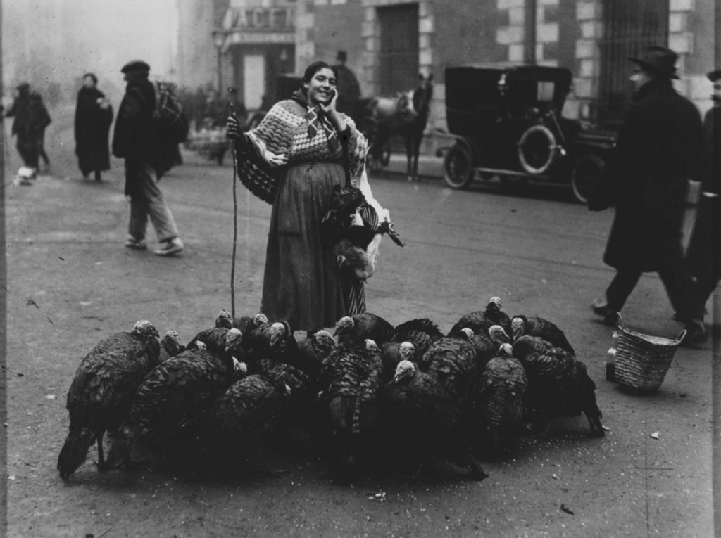 Vendedora de pavos en la Plaza de Santa Cruz