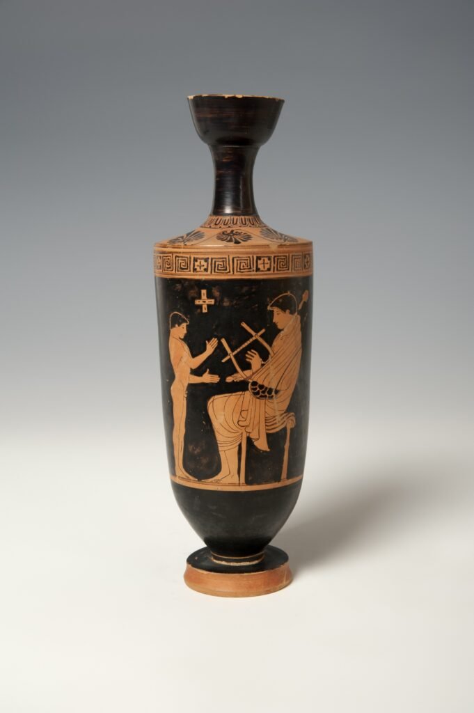 Nº 3. Lección de música. Lécito. Pintor de Pan. Ática, 480-470 a.C.