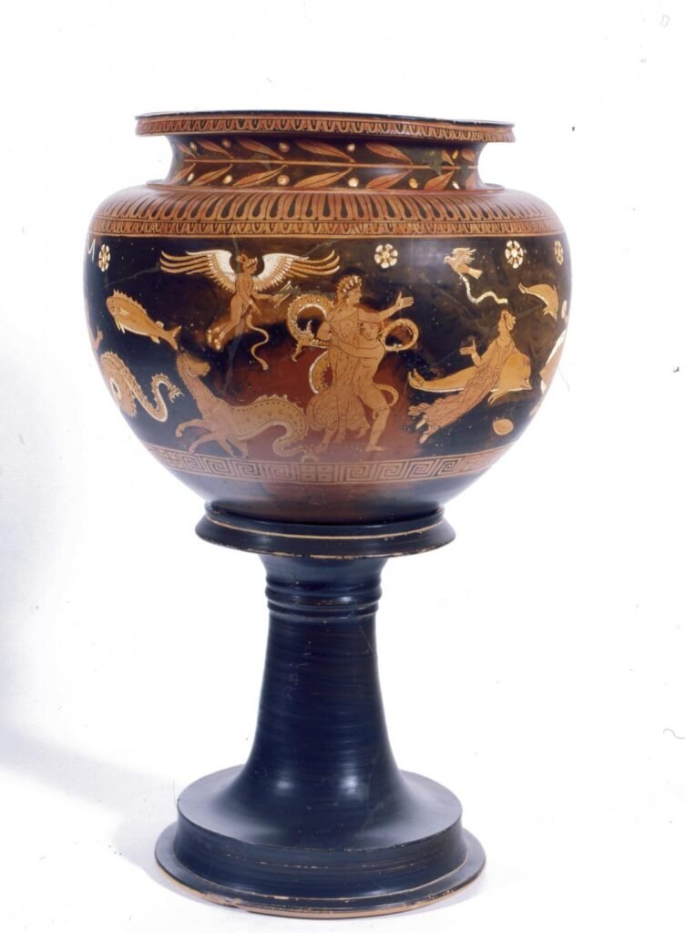 Vitrina 7. Dinos. Pintor del Louvre MNB 1148. Apulia, 340 a.C.