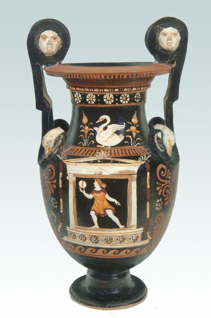 Niña jugando. Cratera. Pintor de Strötgen. Apulia, 340-330 a.C.