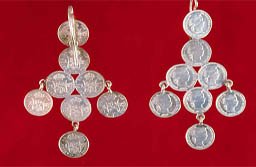 Pendientes de reales de plata